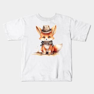 Red Fox Wearing a Cowboy Hat Kids T-Shirt